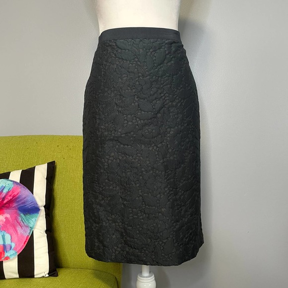 Ann Taylor Teal Green Lace Straight Pencil Skirt 8 Work Cocktail - Picture 1 of 5